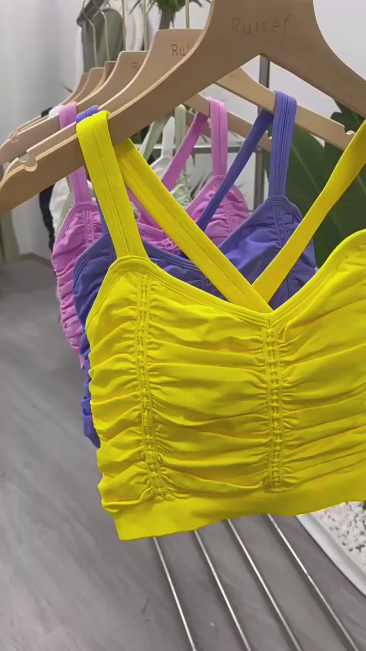 Rippled X-back Yoga Top