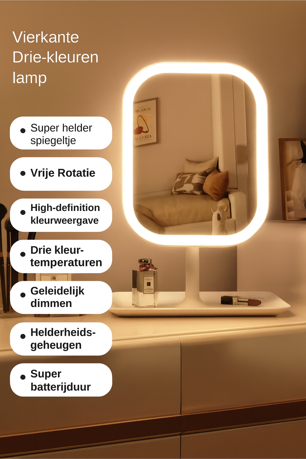 LED Make-upspiegel met Verlichting